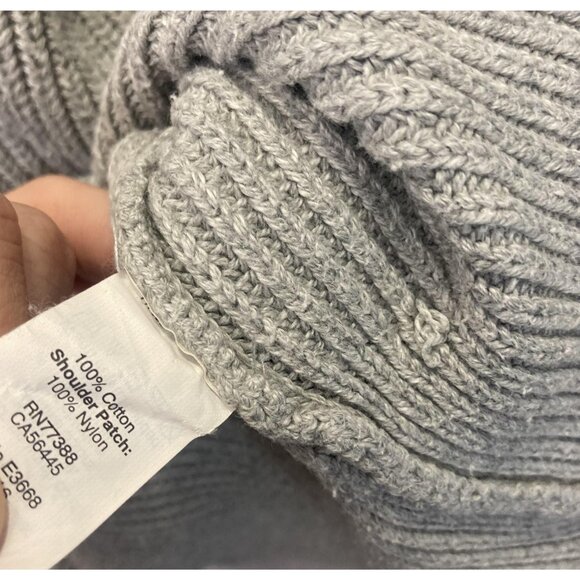 J Crew Knit Sweater Mens XL Gray Brown Shoulder Patch Crewneck Pullover Heavy - Picture 5 of 16